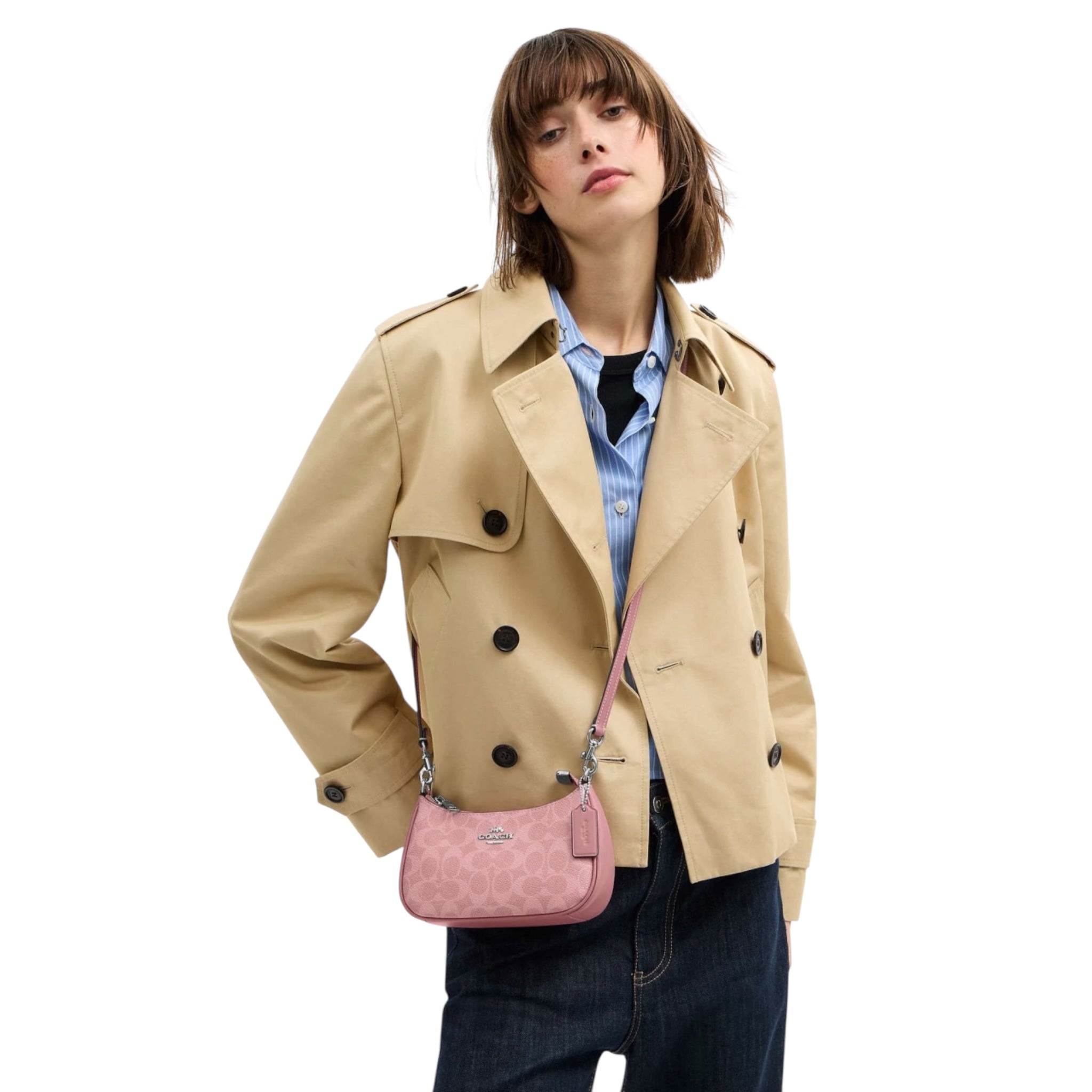 Bolsa Crossbody COACH Teri Color Rosa Liso