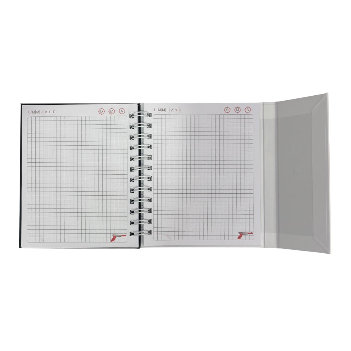 Libreta de tapa dura laminado liso con espiral metálico en la lateral con solapa protectora, Nintendo