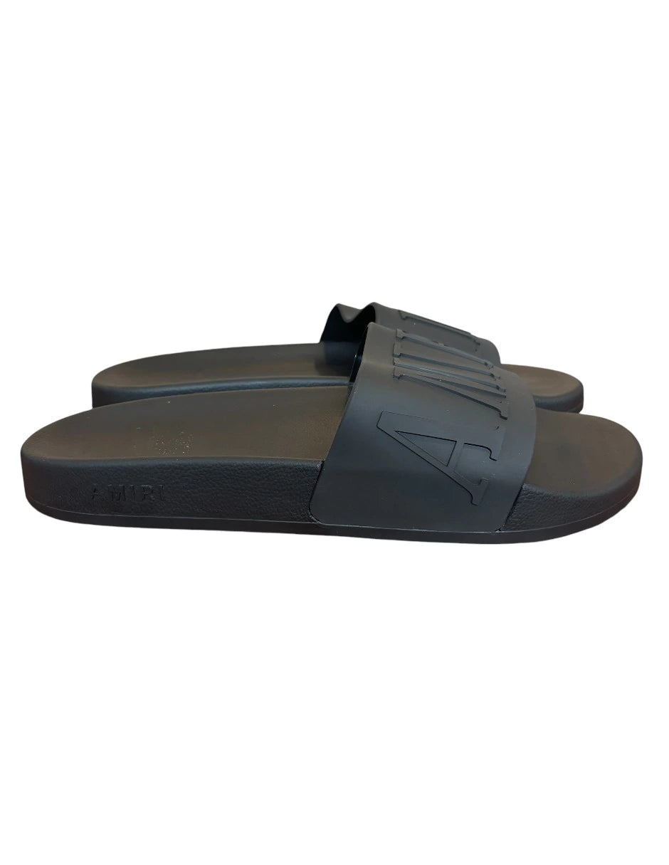 SANDALIAS AMIRI POOL SLIDE DEBOSSED BLACK