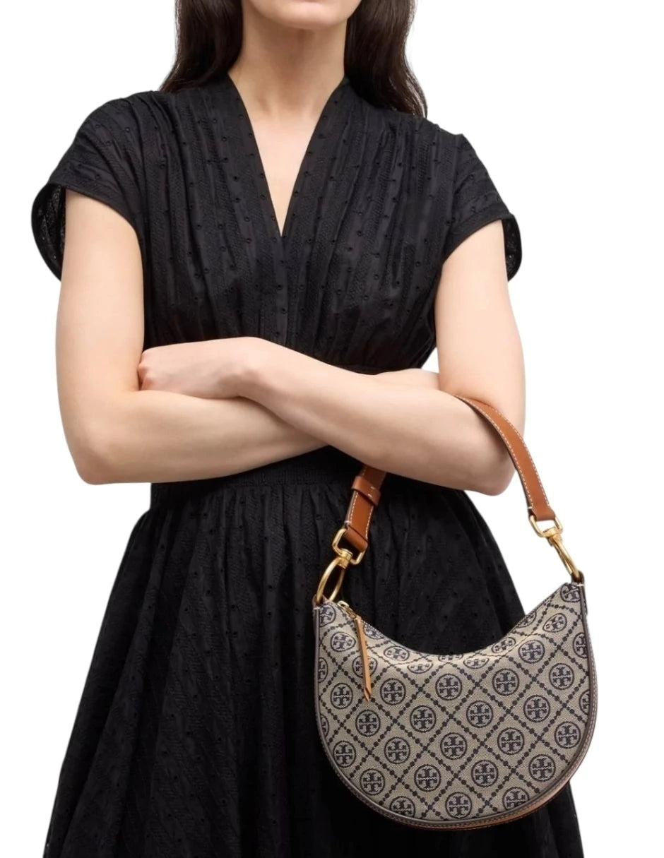 Bolsa Tory Burch Monogram Hobo Jacquard Mini