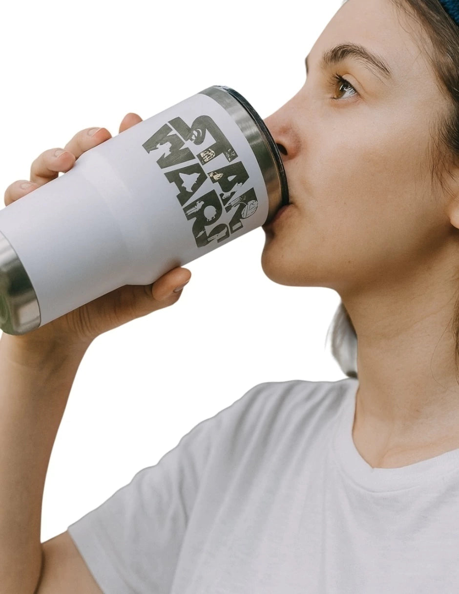 Termo de acero inoxidable color blanco, Star Wars,de 30 Oz