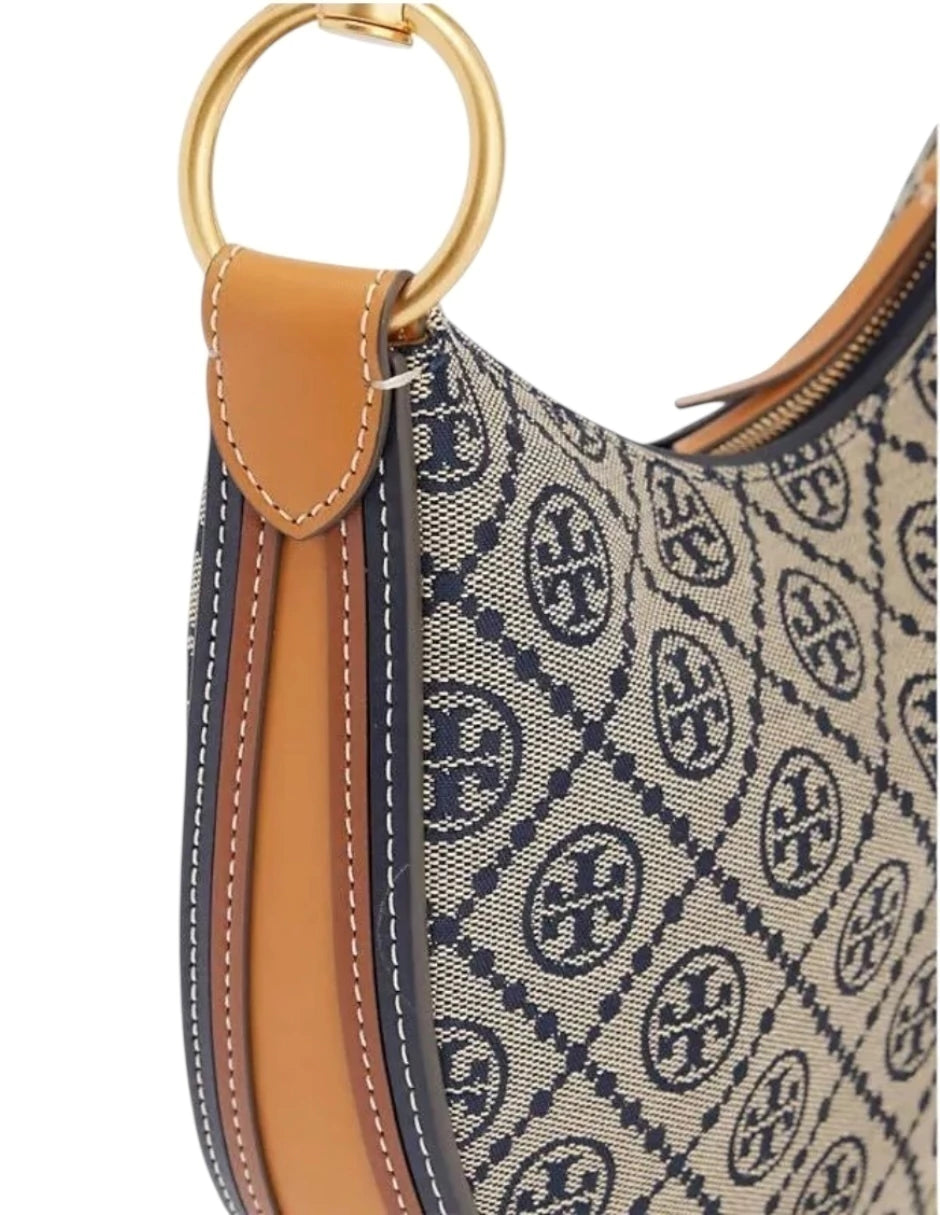 Bolsa Tory Burch Monogram Hobo Jacquard Mini
