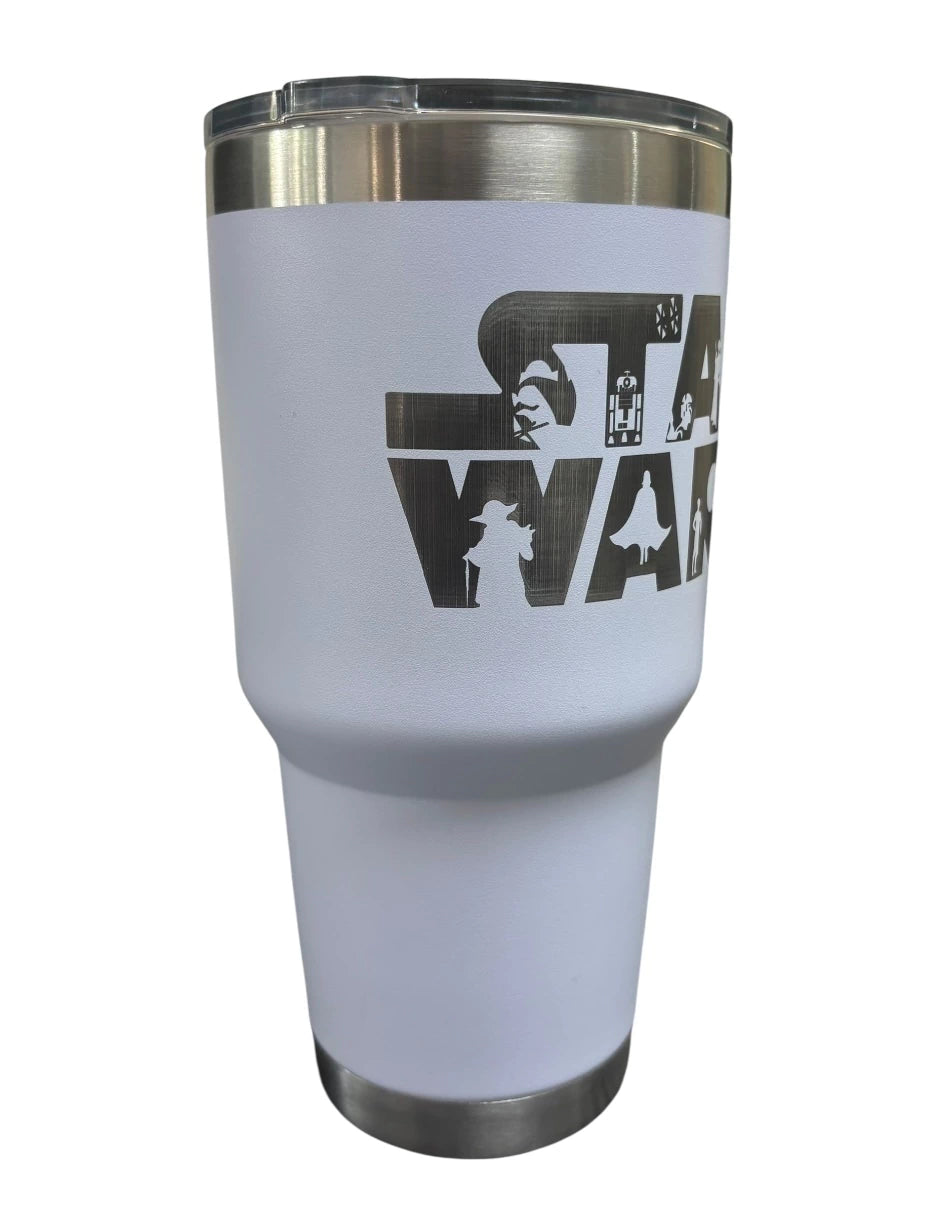 Termo de acero inoxidable color blanco, Star Wars,de 30 Oz