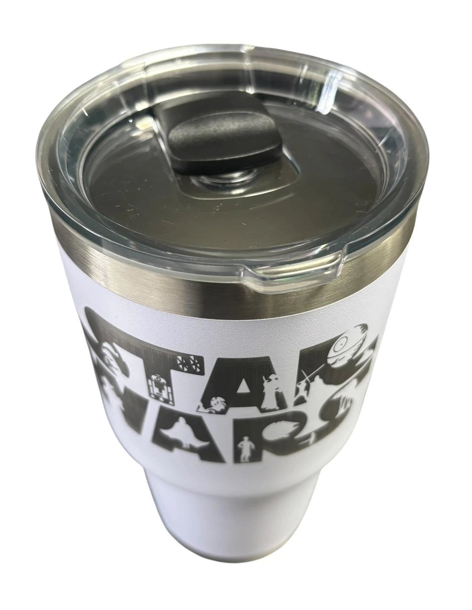 Termo de acero inoxidable color blanco, Star Wars,de 30 Oz