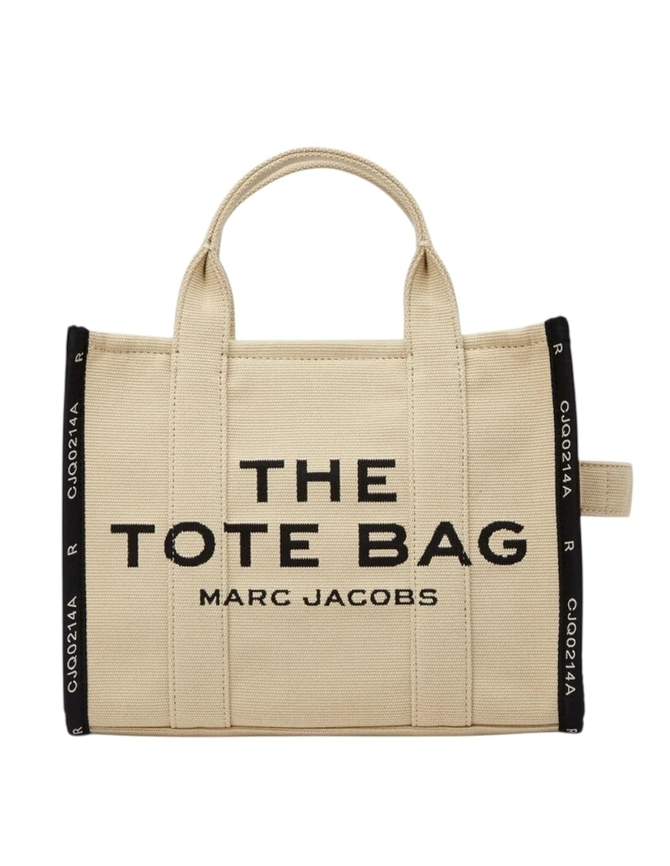 Bolsa Marc Jacobs The Tote Bag Jacquard Beige Mediana