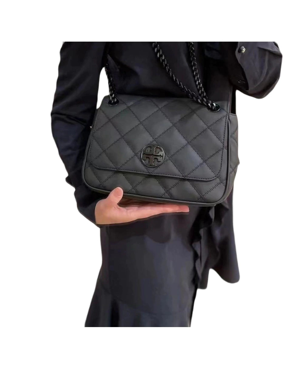 Bolsa Crossbody Tory Burch color negro con doble asa desmontable y ajustable