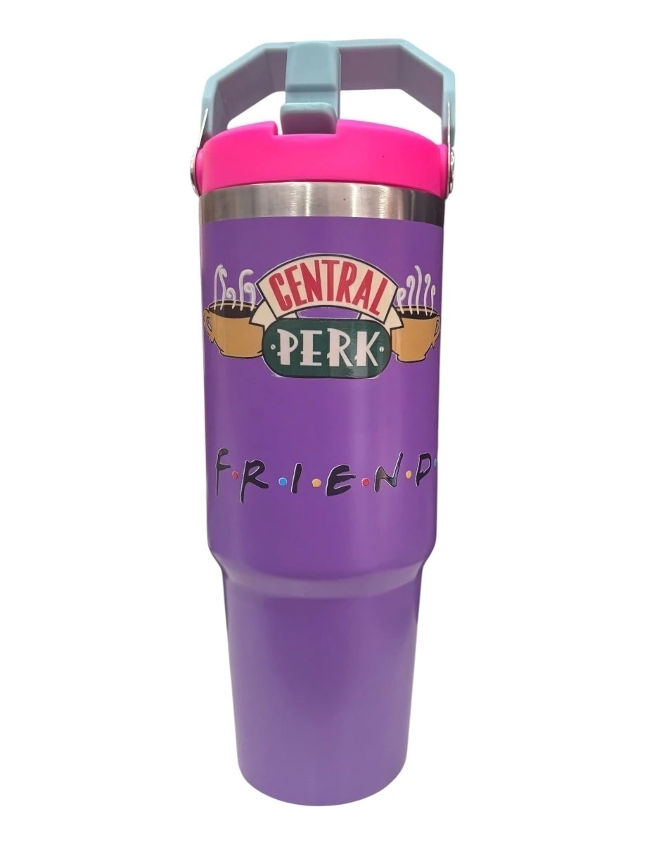 Termo de acero inoxidable Fartmex color lila, Friends