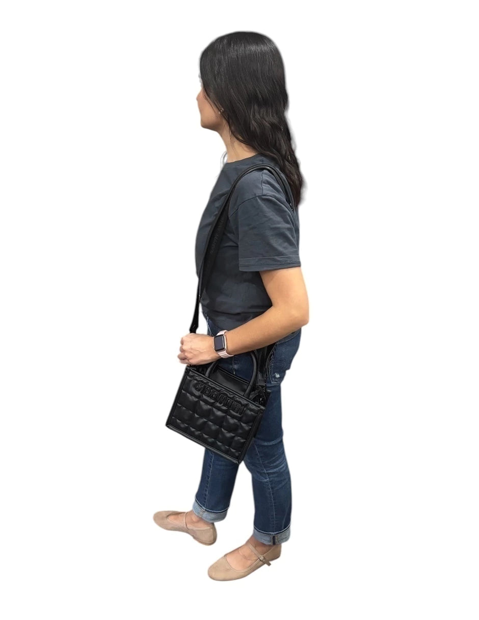 Bolsa Tote Mini Steve Maddeen de piel color negro