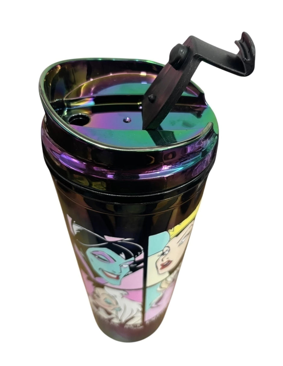 Termo de Acrílico con gliter multicolor, Villanas de Disney