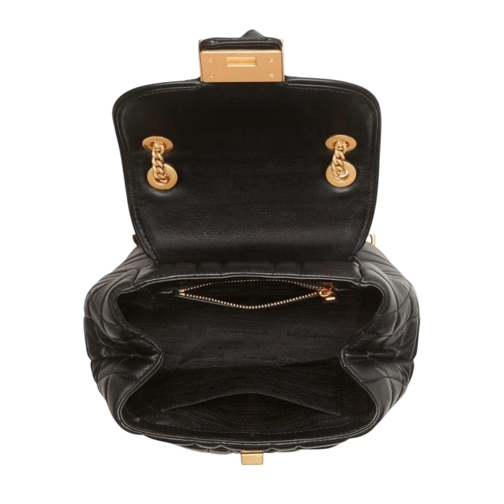 Mochila pequeña acolchada Evelyn marca Kate Spade color negro