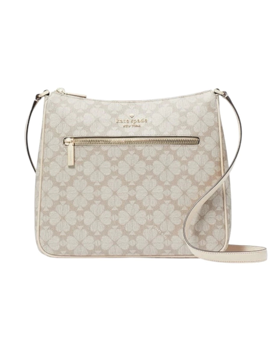 Bolsa bandolera grande con diseño de flor Kate Spade color beige