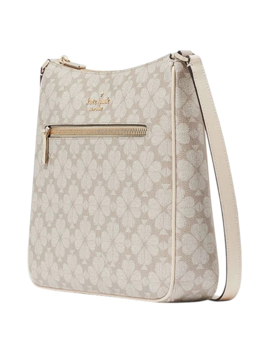 Bolsa bandolera grande con diseño de flor Kate Spade color beige