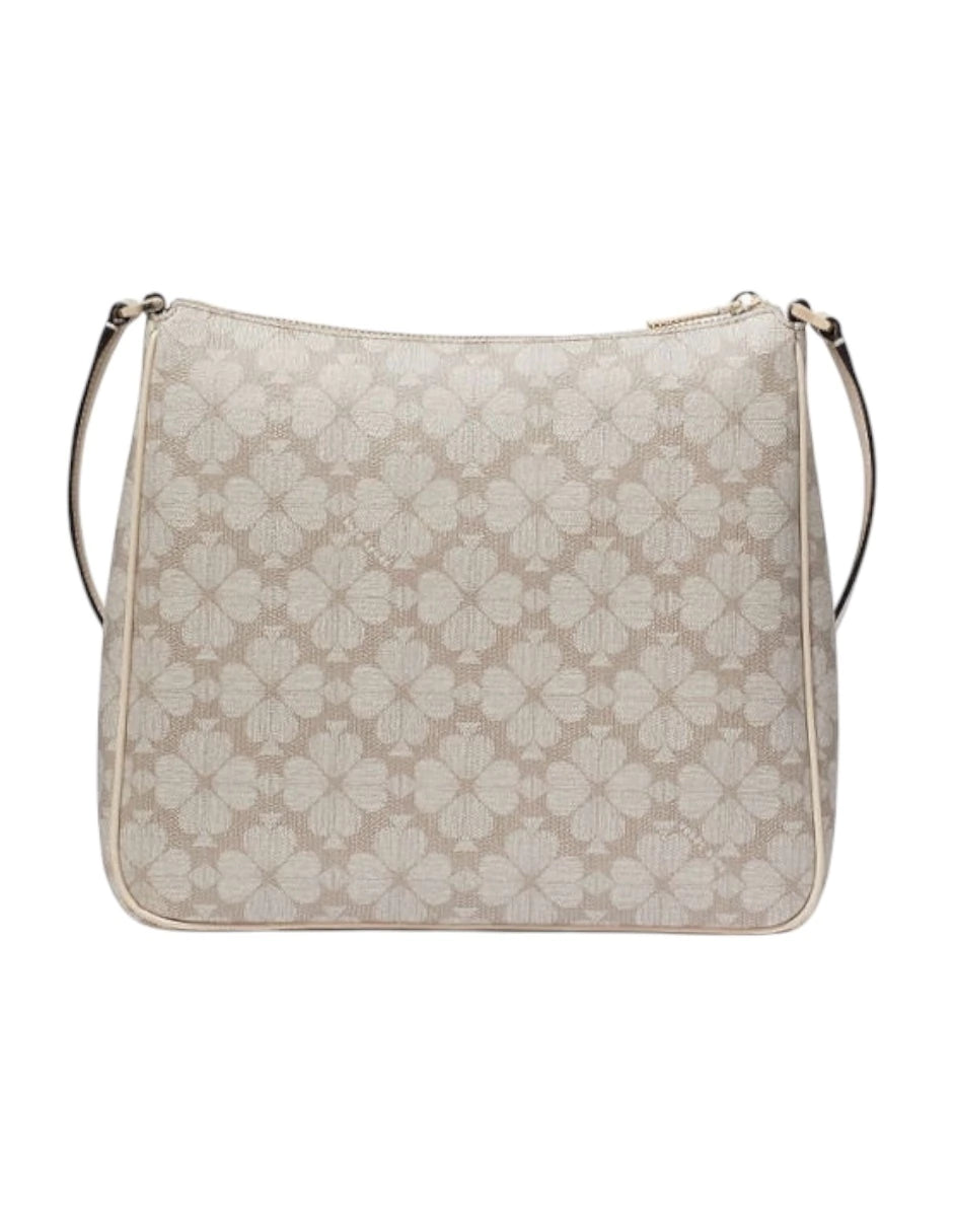 Bolsa bandolera grande con diseño de flor Kate Spade color beige