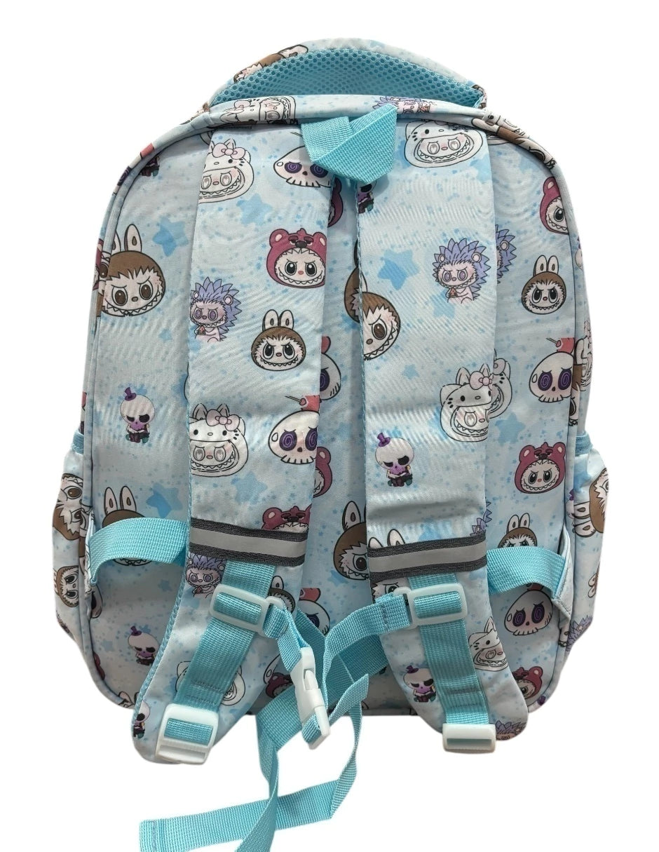 Mochila escolar color azul de Labubu