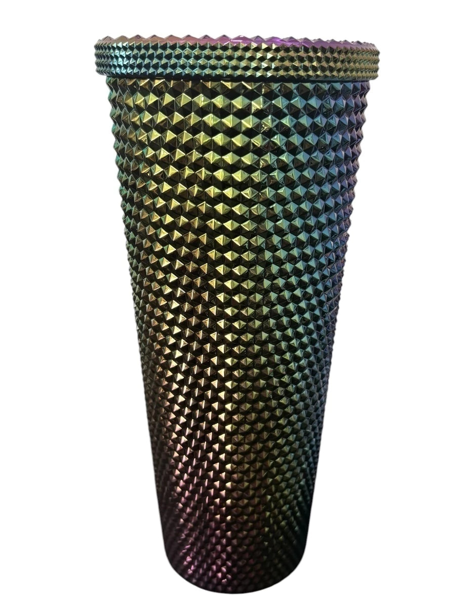 Termo de Acrílico con gliter color morado tornasol multicolor, Ursula